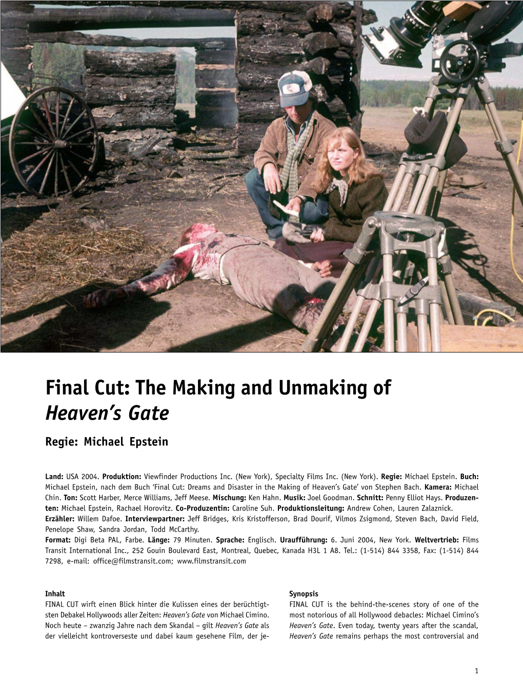 Final Cut: the Making and Unmaking of Heaven's Gate