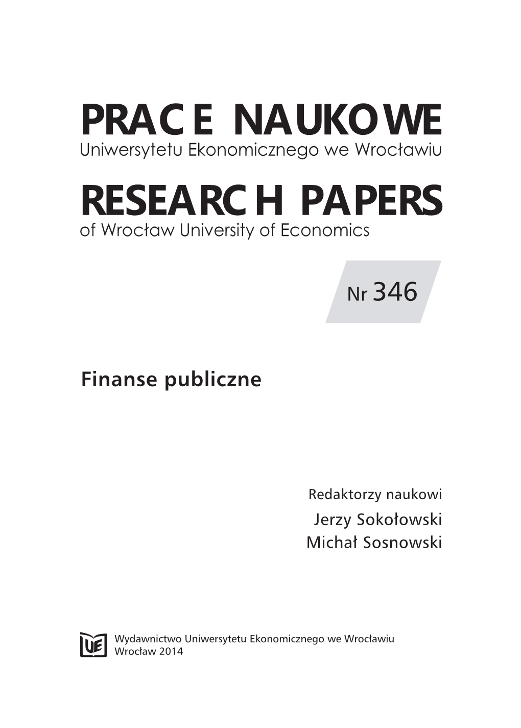 PRACE NAUKOWE Uniwersytetu Ekonomicznego We Wrocławiu