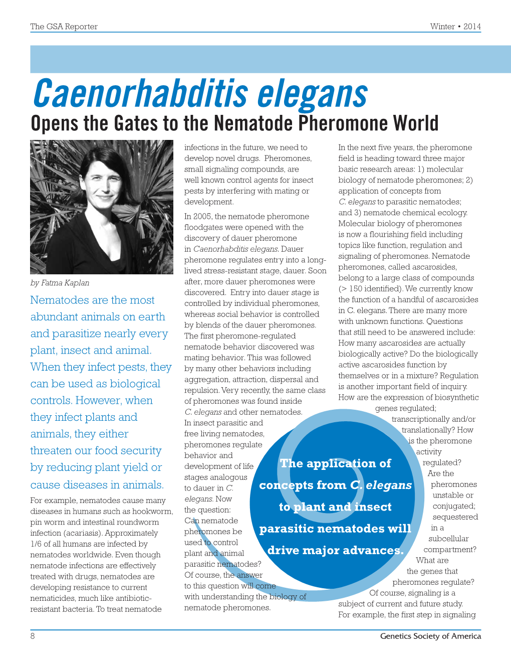 Caenorhabditis Elegans Opens the Gates to the Nematode Pheromone World Infections in the Future, We Need to in the Next Five Years, the Pheromone Develop Novel Drugs