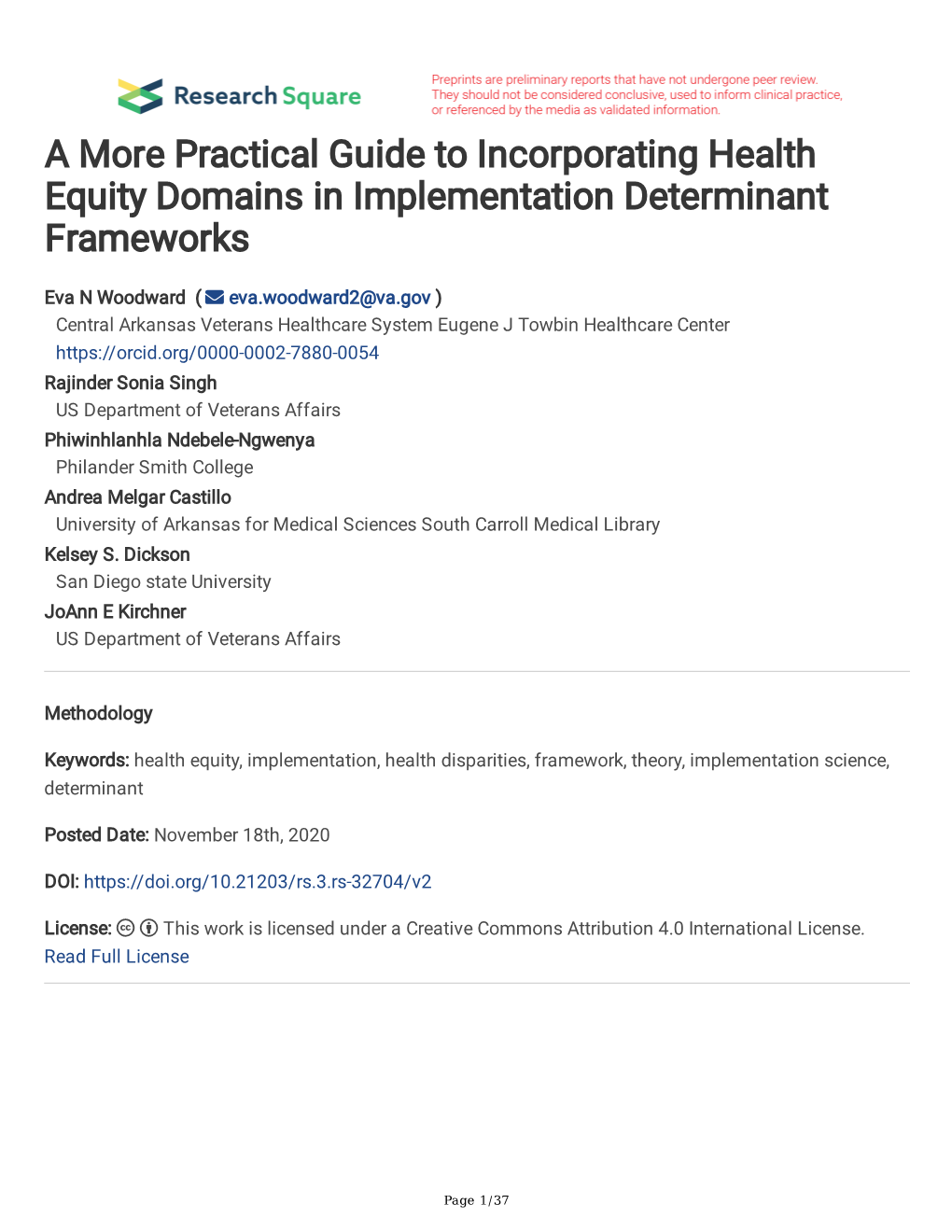 A More Practical Guide to Incorporating Health Equity Domains in Implementation Determinant Frameworks