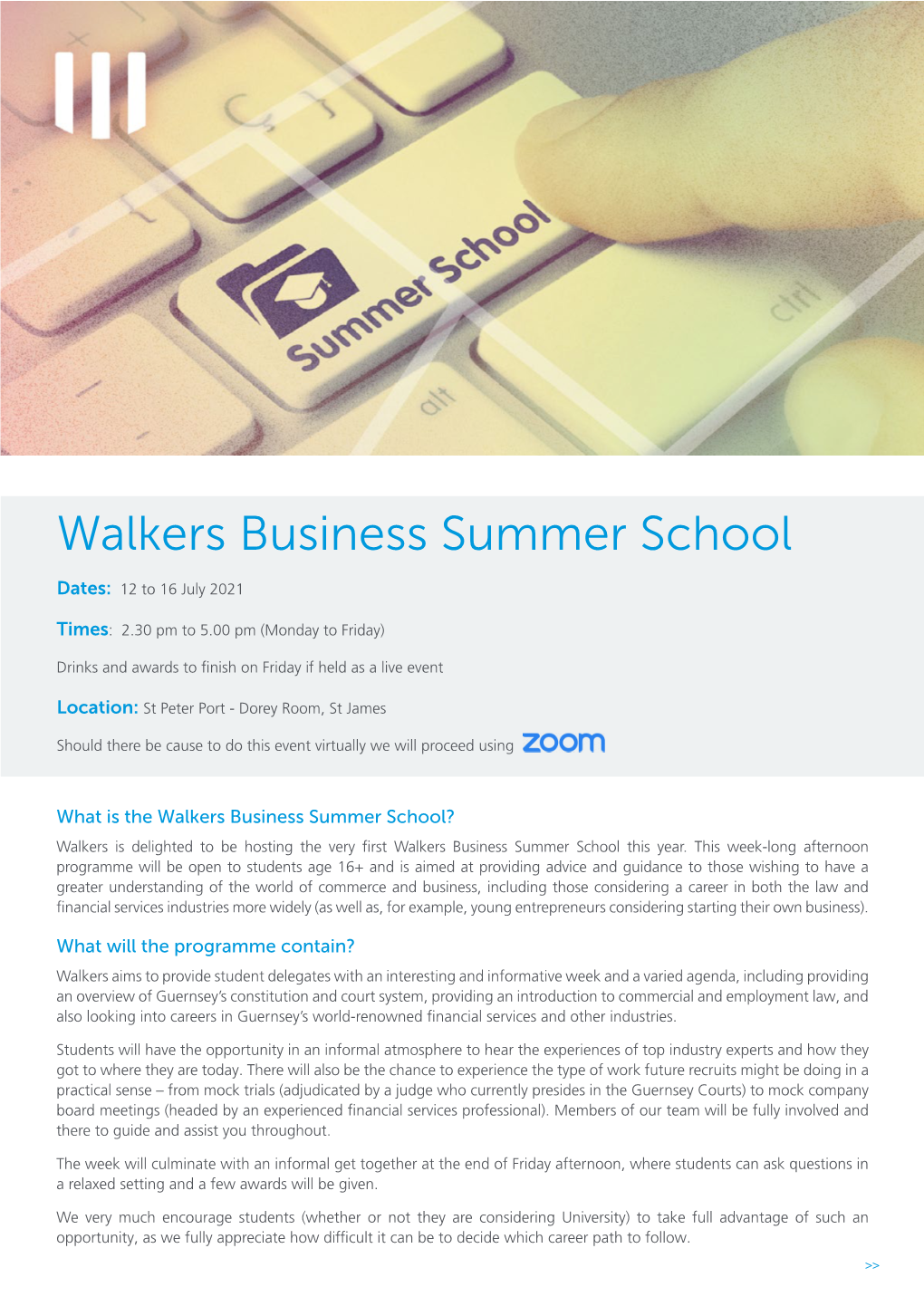 Walkers Business Summer School