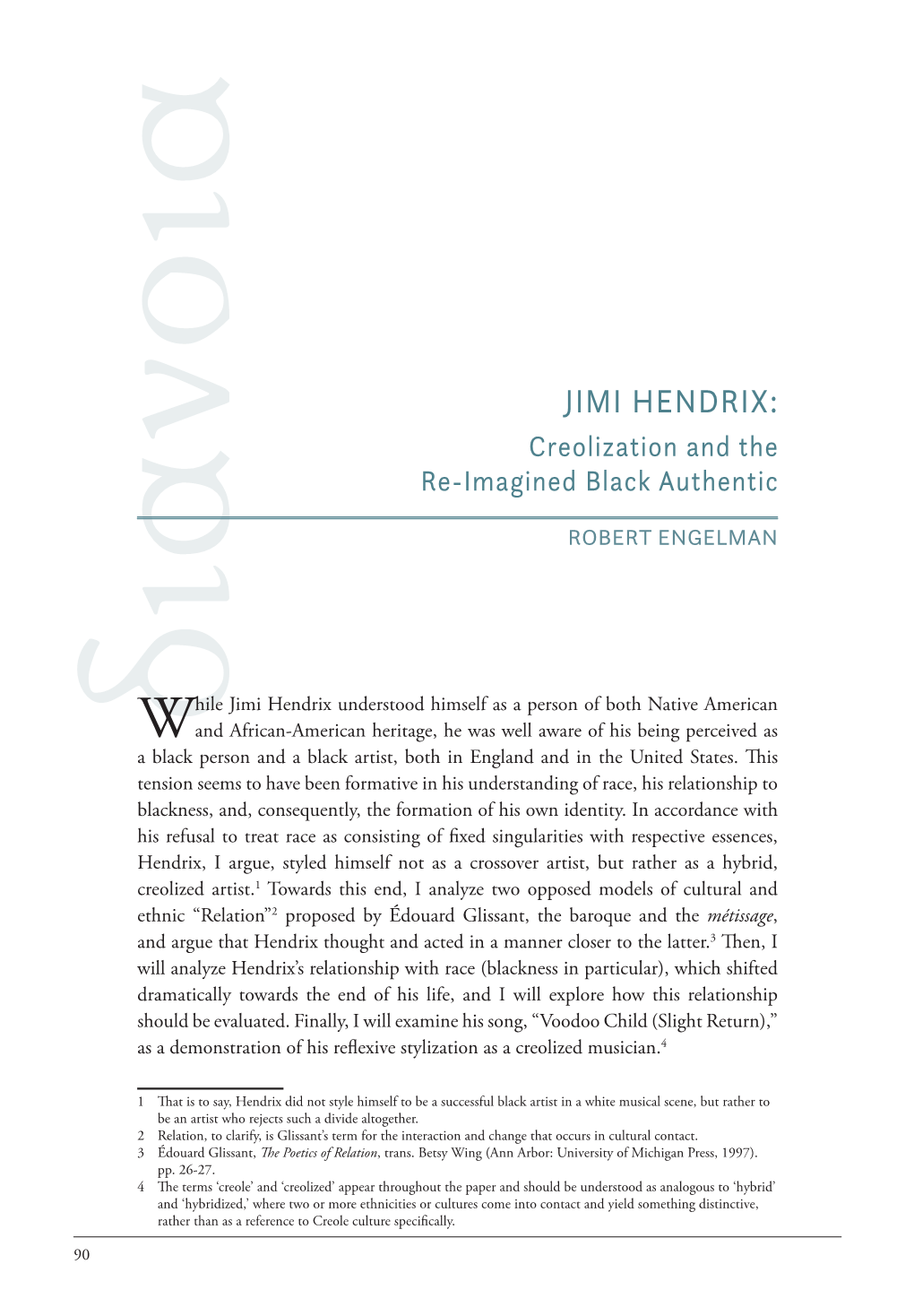 JIMI HENDRIX: Creolization and the Re-Imagined Black Authentic