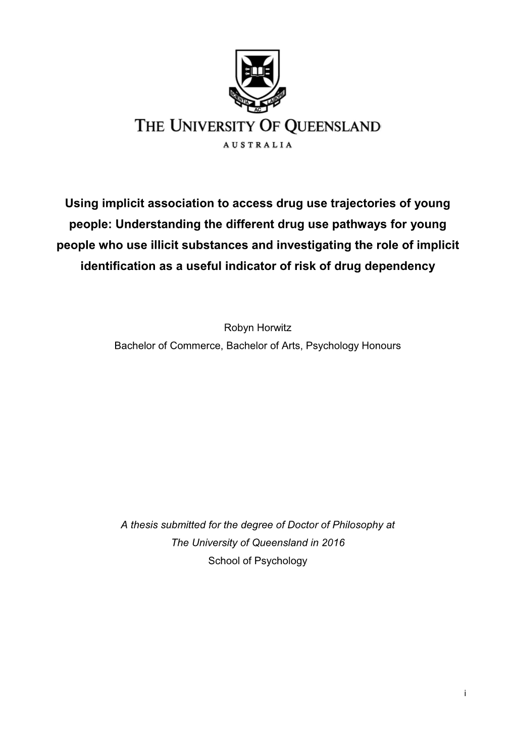 Using Implicit Association to Access Drug Use Trajectories of Young People