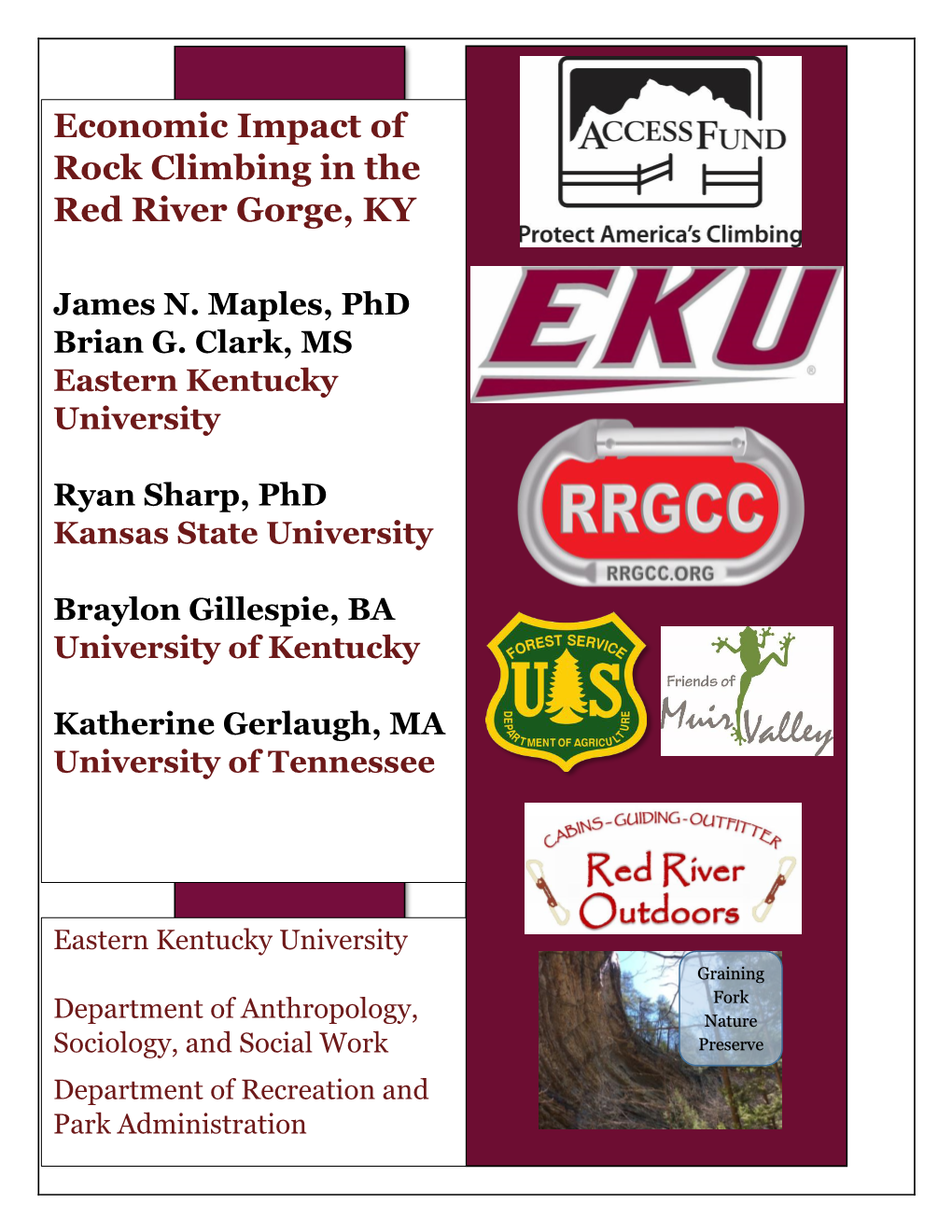 Economic Impact of Rock Climbing in the Red River Gorge, KY