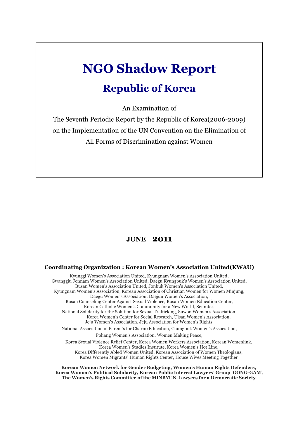 NGO Shadow Report Republic of Korea