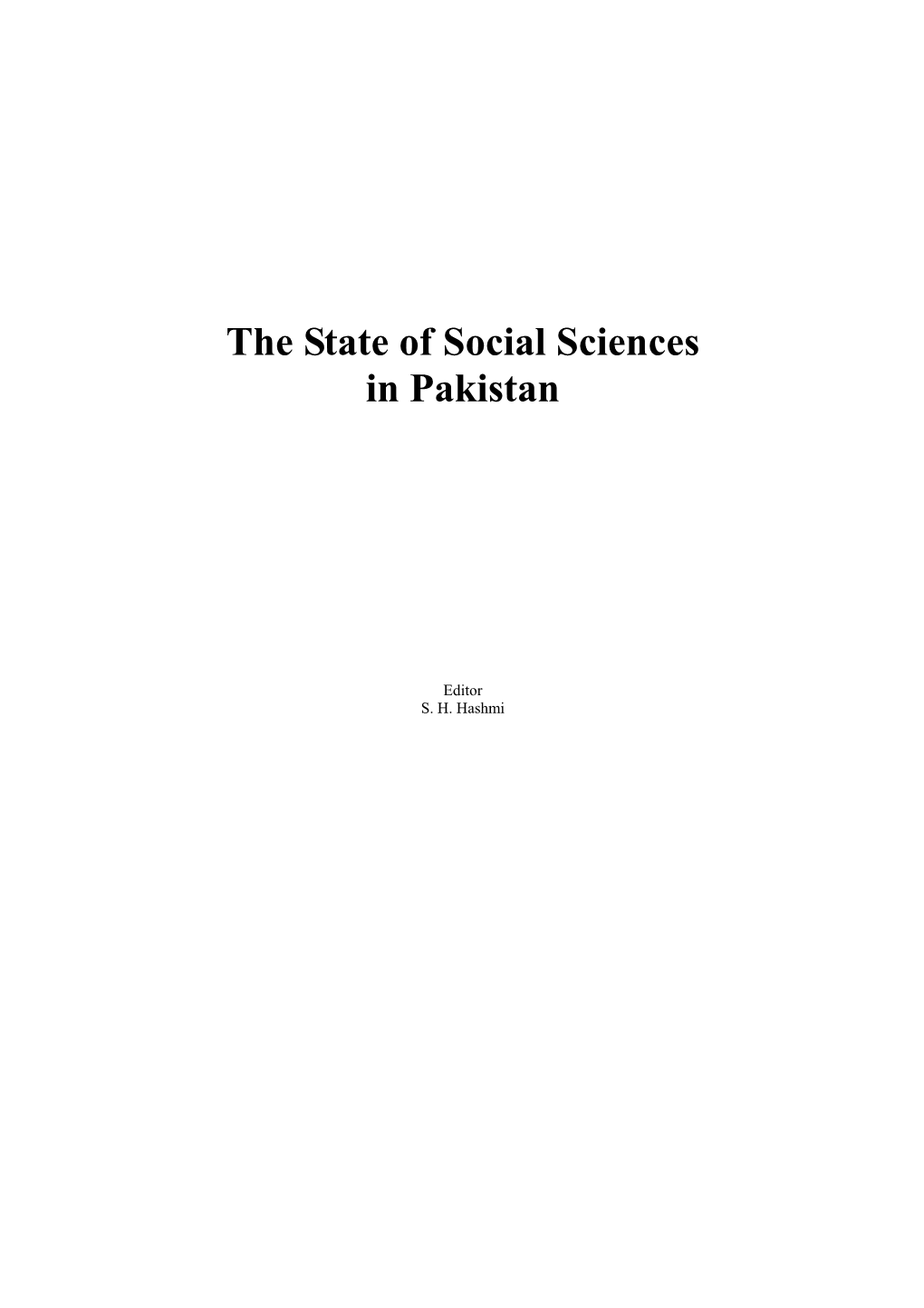 Social Sciences in Pakistan