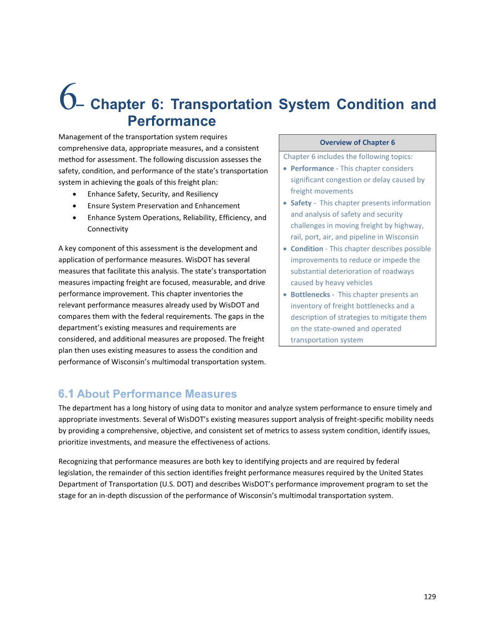 Chapter 6: Transportation System Condition and Performance