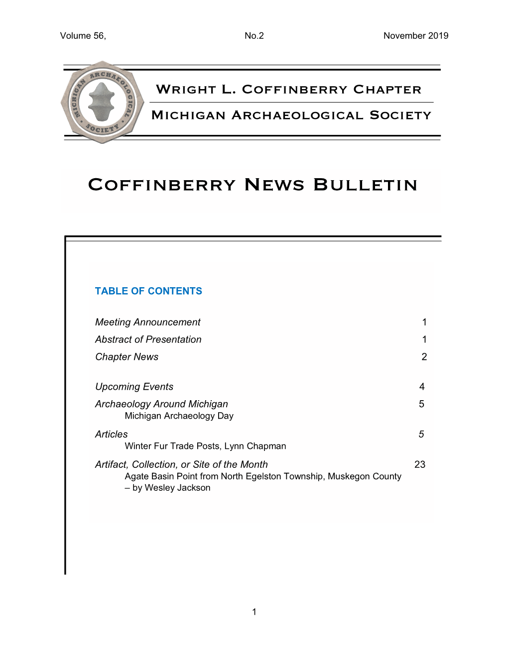 Coffinberry News Bulletin