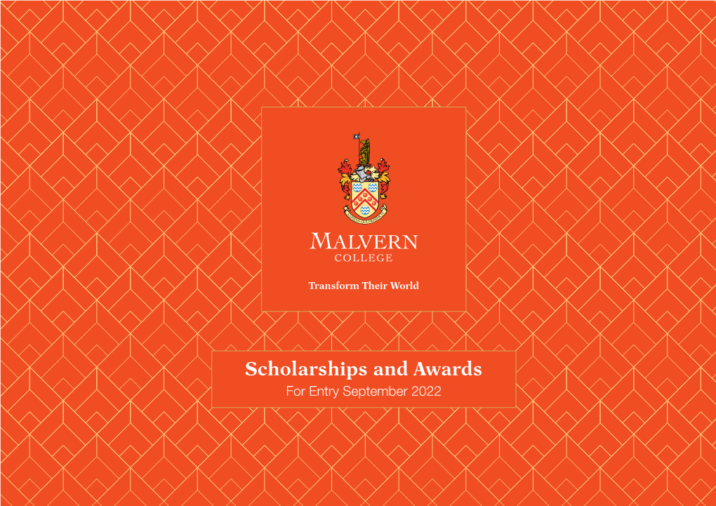 Scholarships and Awards for Entry September 2022