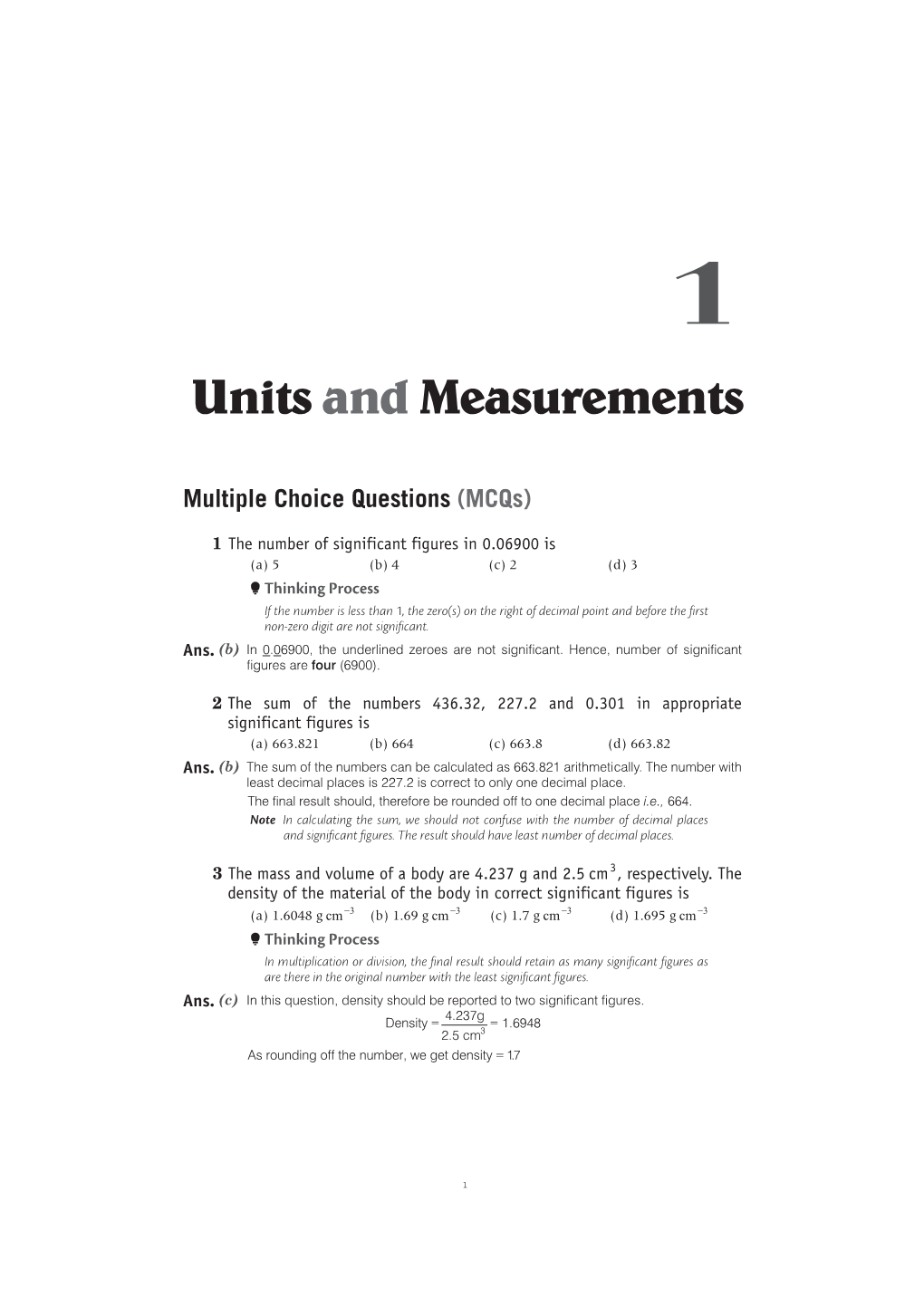 Units and Measurements