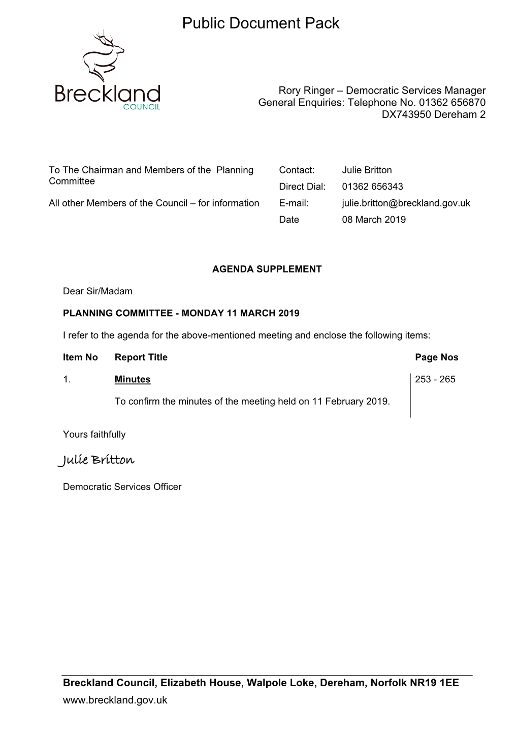 Agenda Supplement for Planning Committee, 11/03/2019 10:00