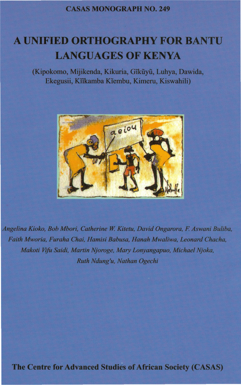 A Unified Orthography for Bantu Languages of Kenya.Pdf