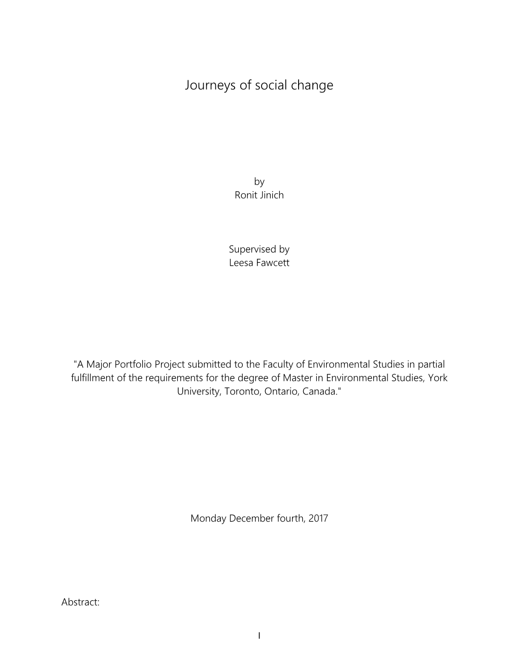 Journeys of Social Change