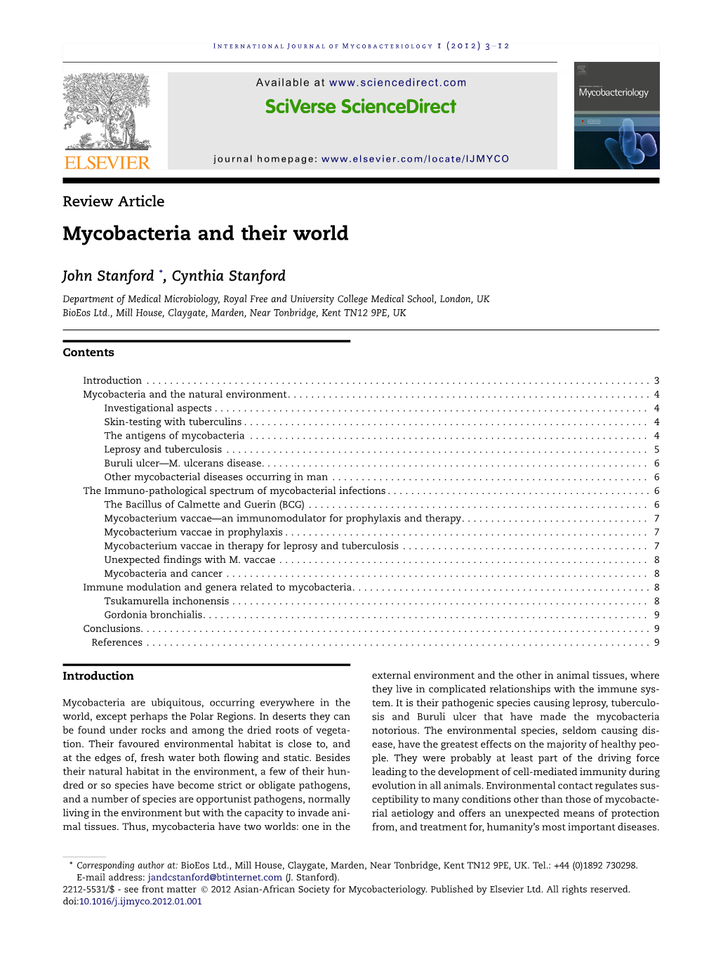 Mycobacteria and Their World