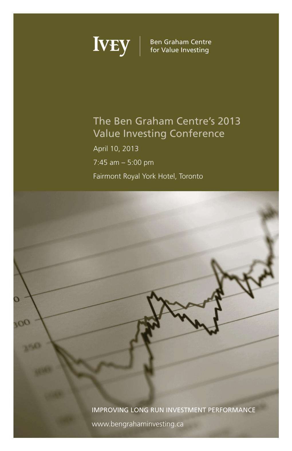 The Ben Graham Centre's 2013 Value Investing Conference