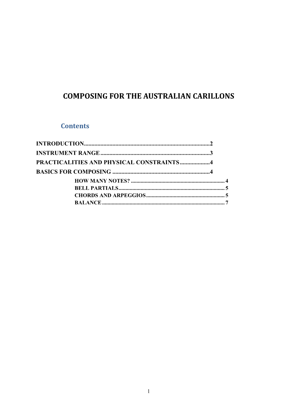 Composing for the Australian Carillons