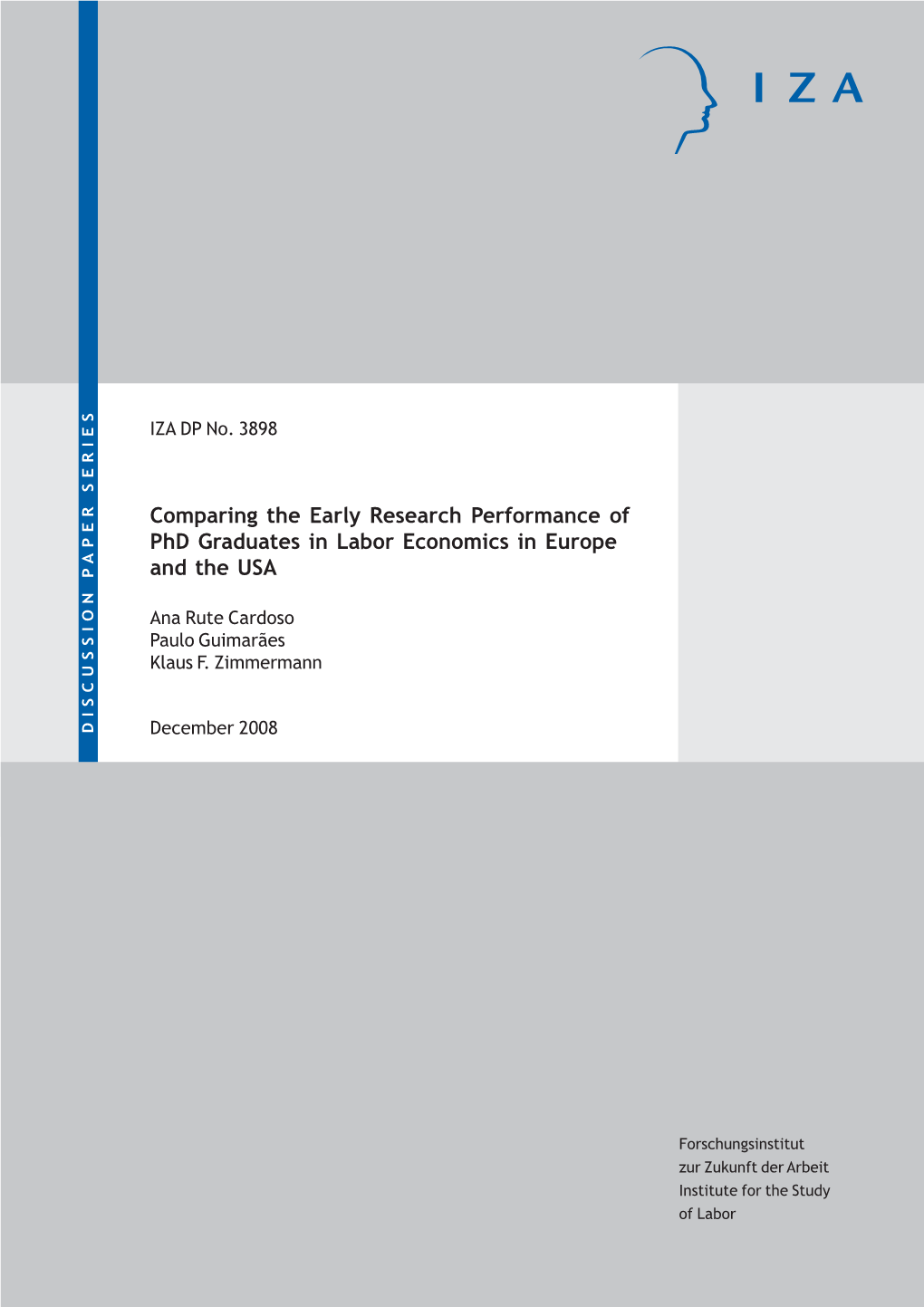 Comparing the Early Research Performance of Phd Graduates in Labor Economics in Europe and the USA