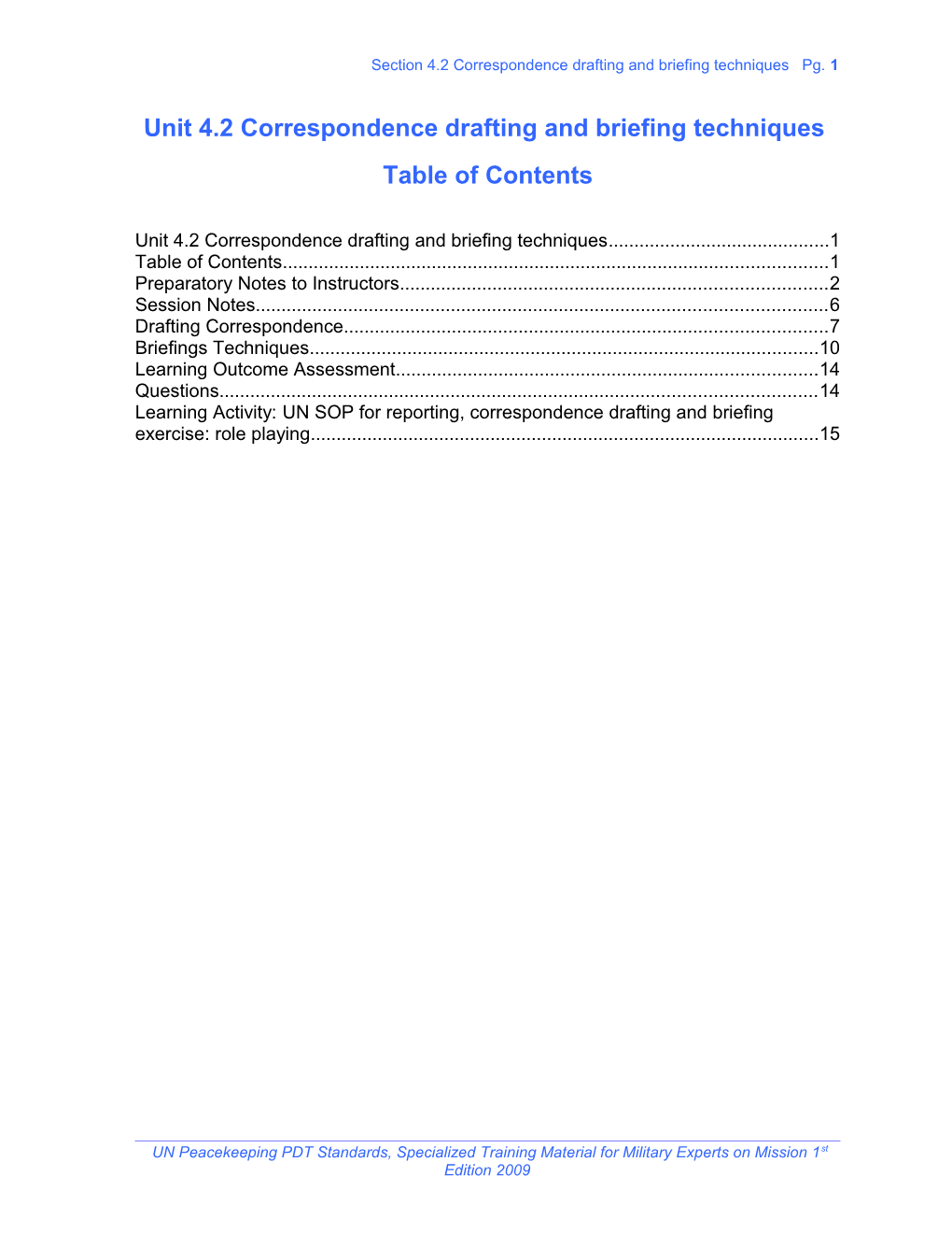 Unit 4.2 Correspondence and Briefing