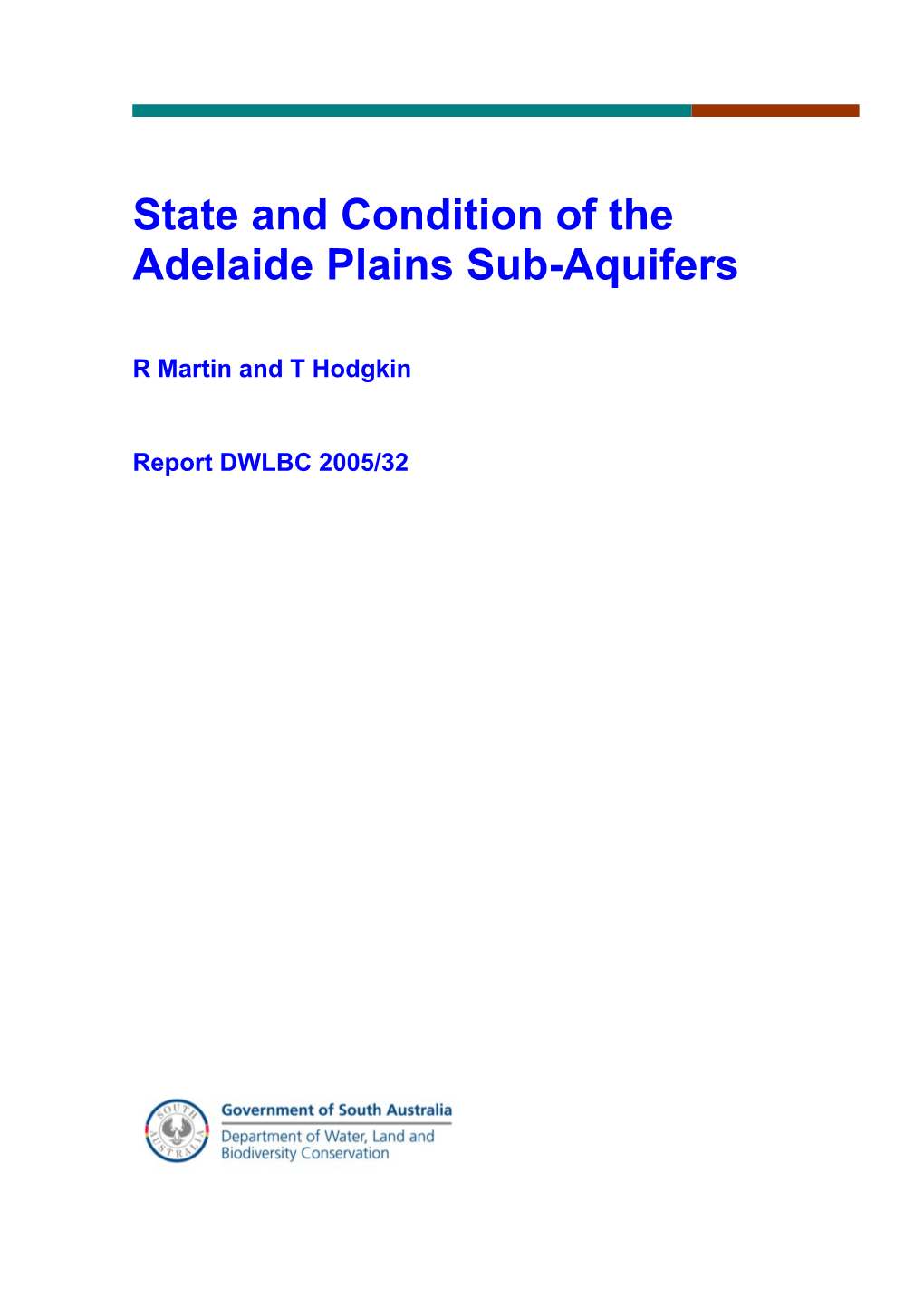 State and Condition of the Adelaide Plains Sub-Aquifers