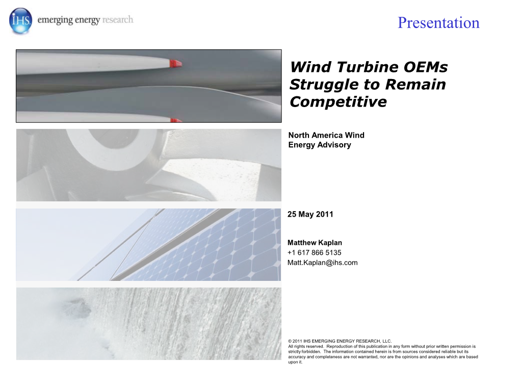 The Future Wind Turbine Supply Chain