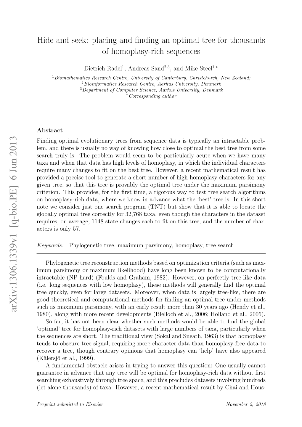 Hide and Seek: Placing and Finding an Optimal Tree for Thousands Of