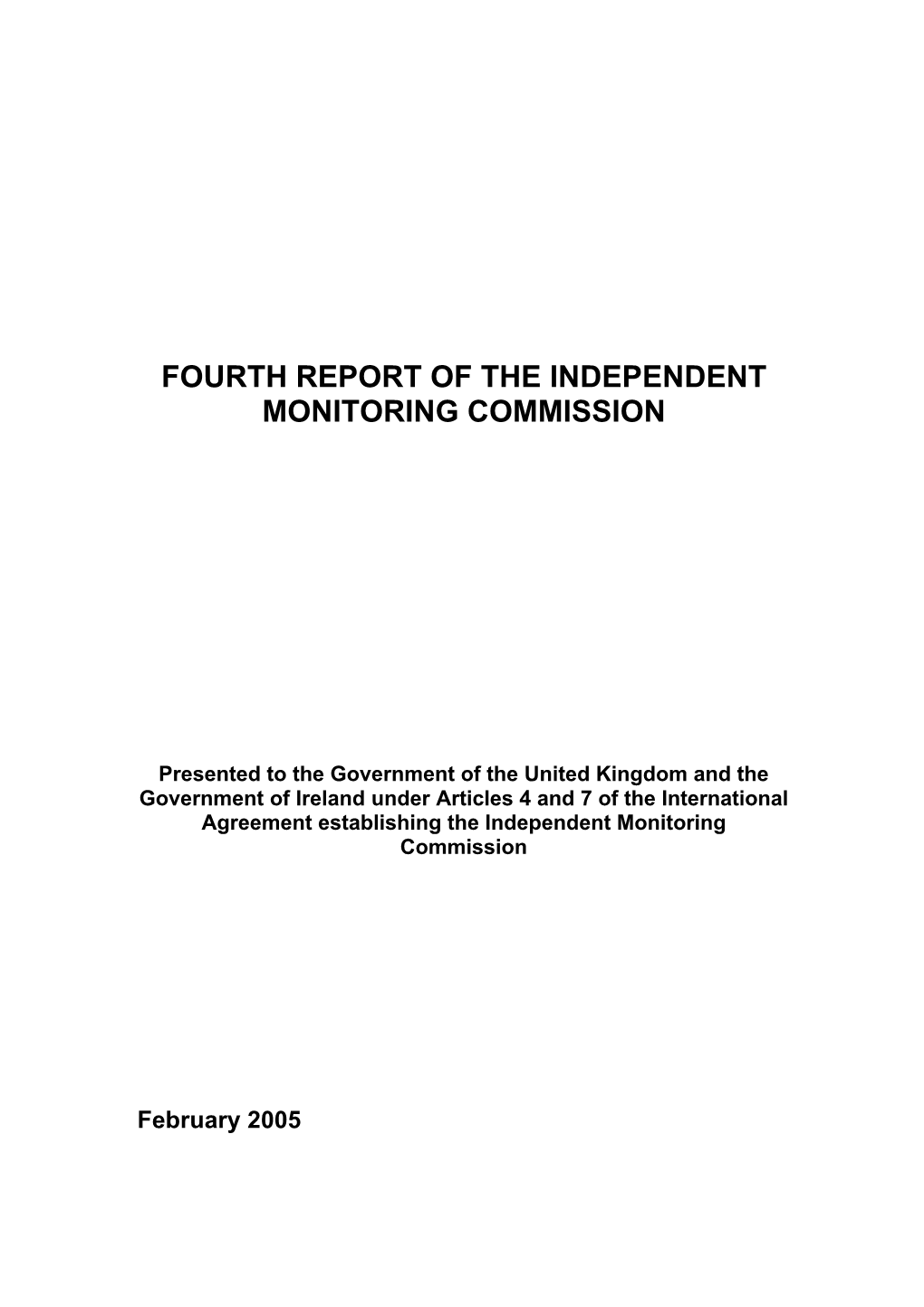 Fourth Report of the Independent Monitoring Commission