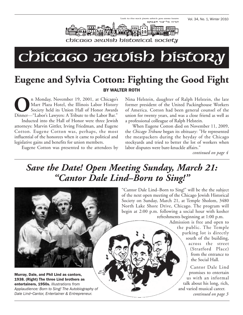 Chicago Jewish History Eugene and Sylvia Cotton: Fighting the Good Fight by WALTER ROTH