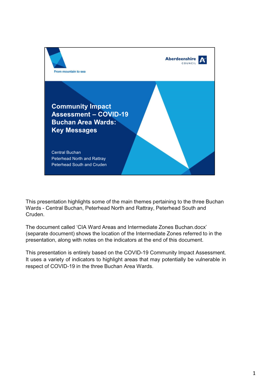 Community Impact Assessment Buchan Area Wards