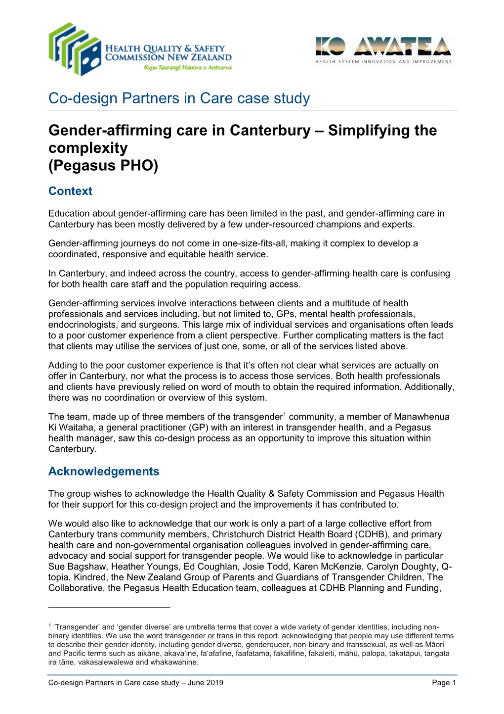 Gender-Affirming Care in Canterbury – Simplifying the Complexity (Pegasus PHO)