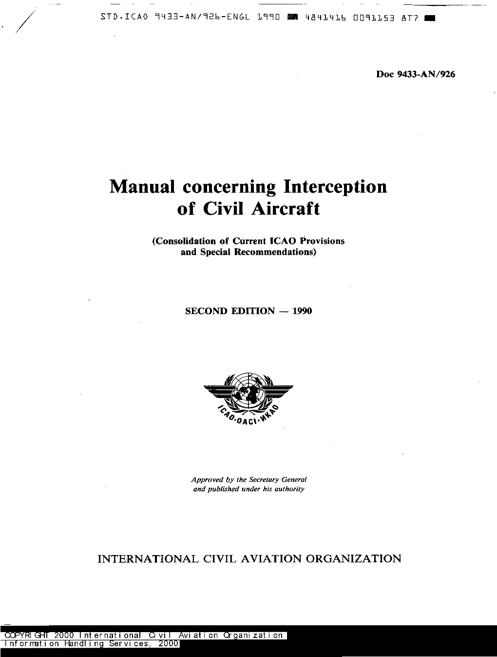 Manual Concerning Interception of Civil Aircraft