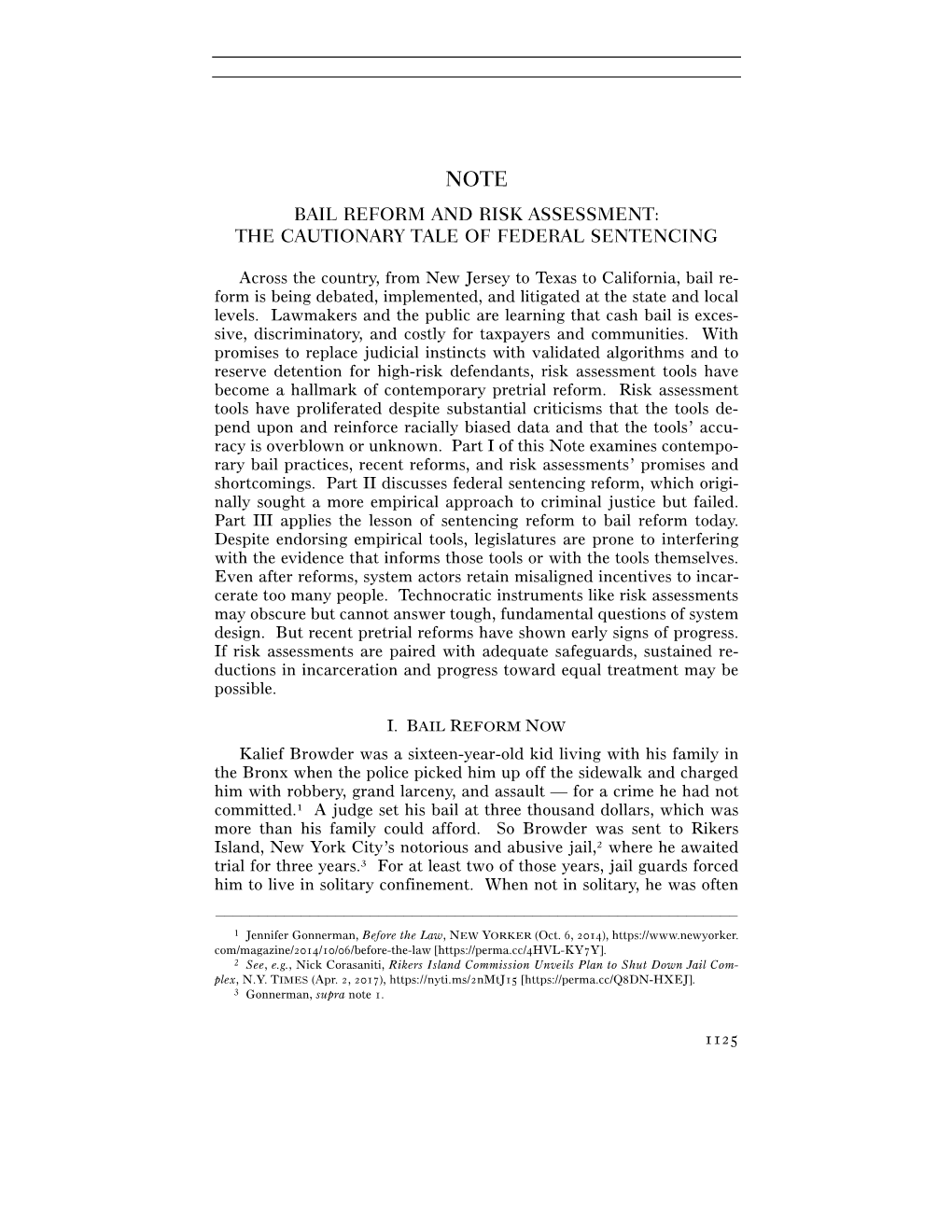 Bail Reform and Risk Assessment: the Cautionary Tale of Federal Sentencing