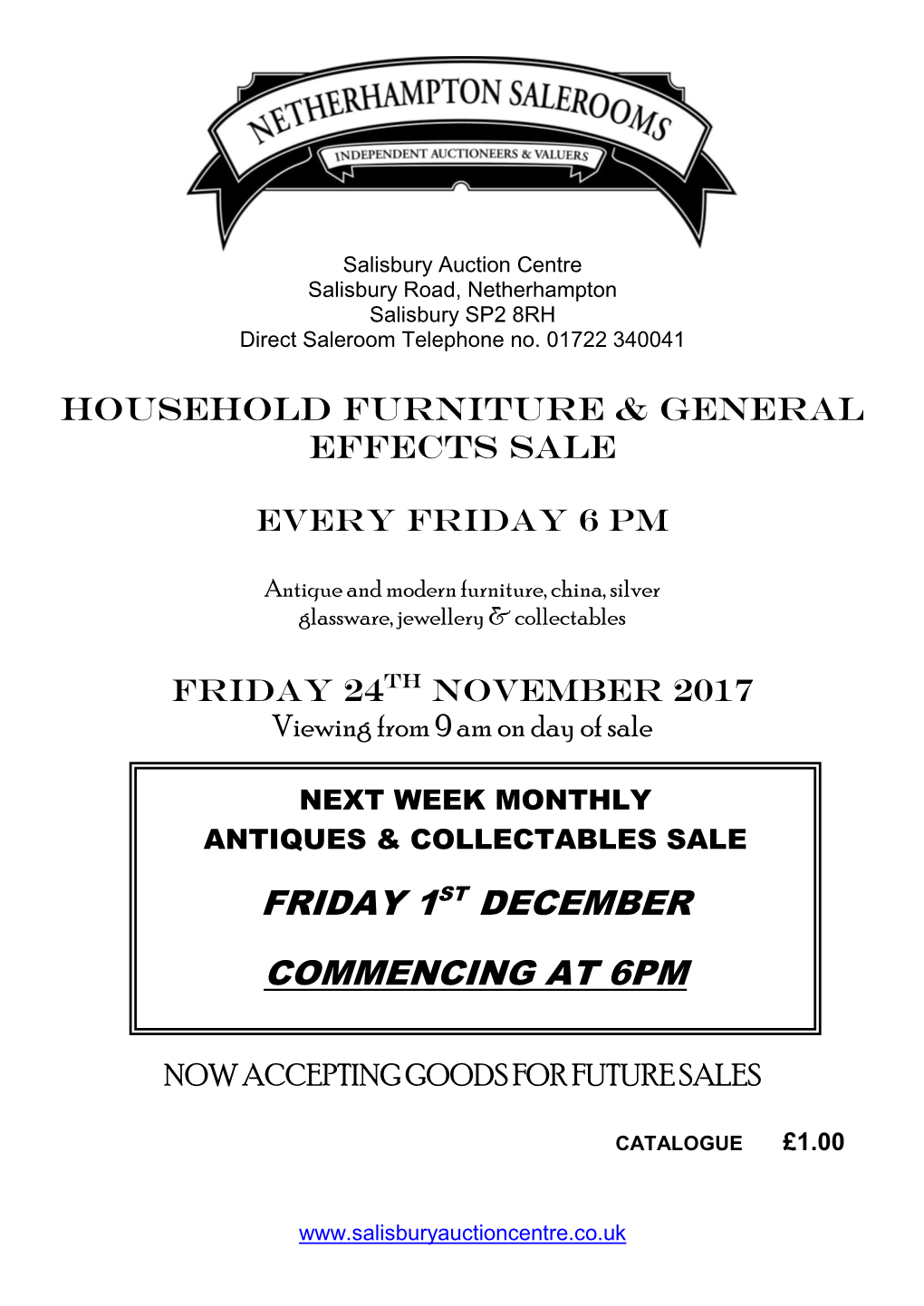 Friday 1St December Commencing At