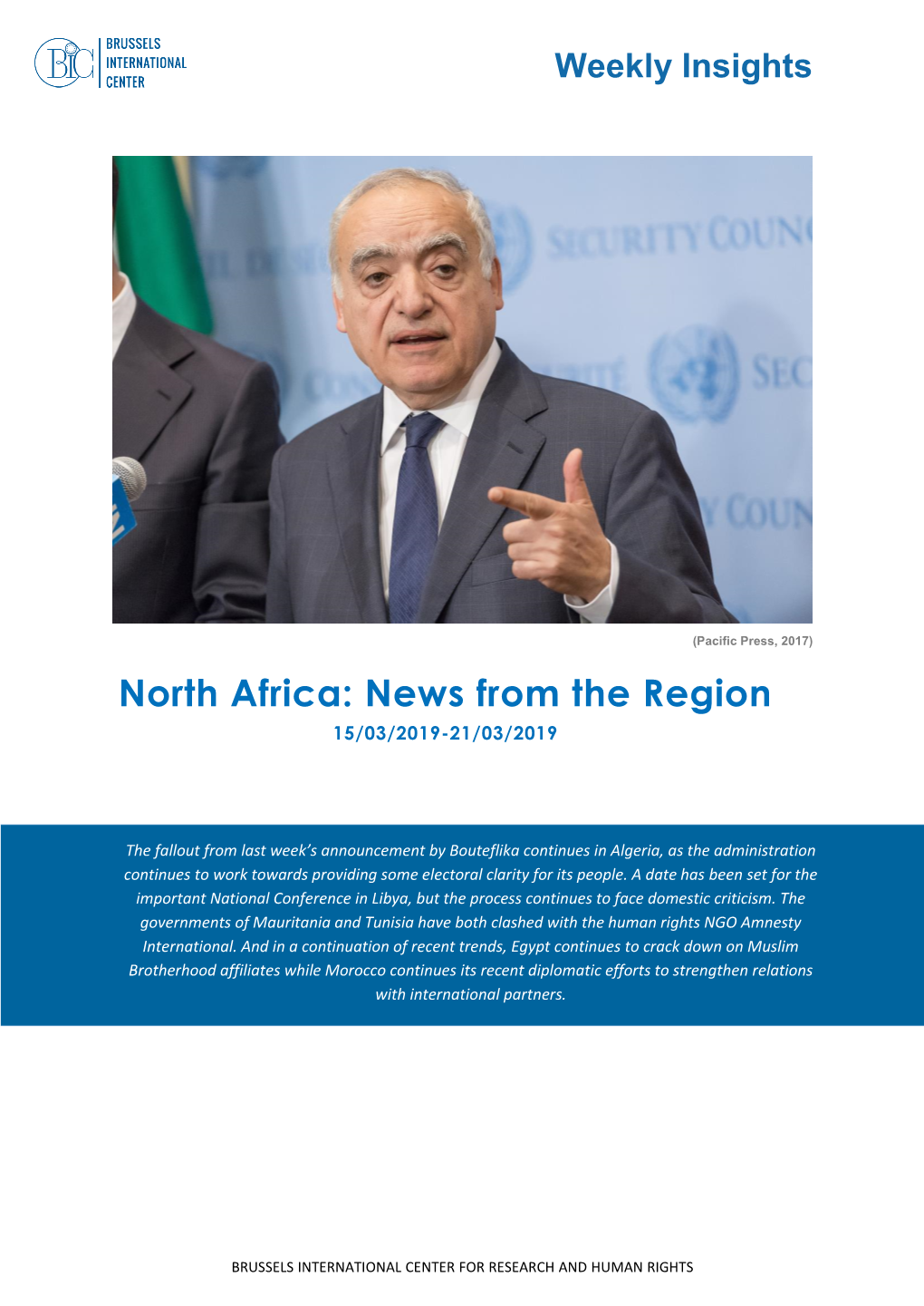 North Africa: News from the Region 15/03/2019-21/03/2019
