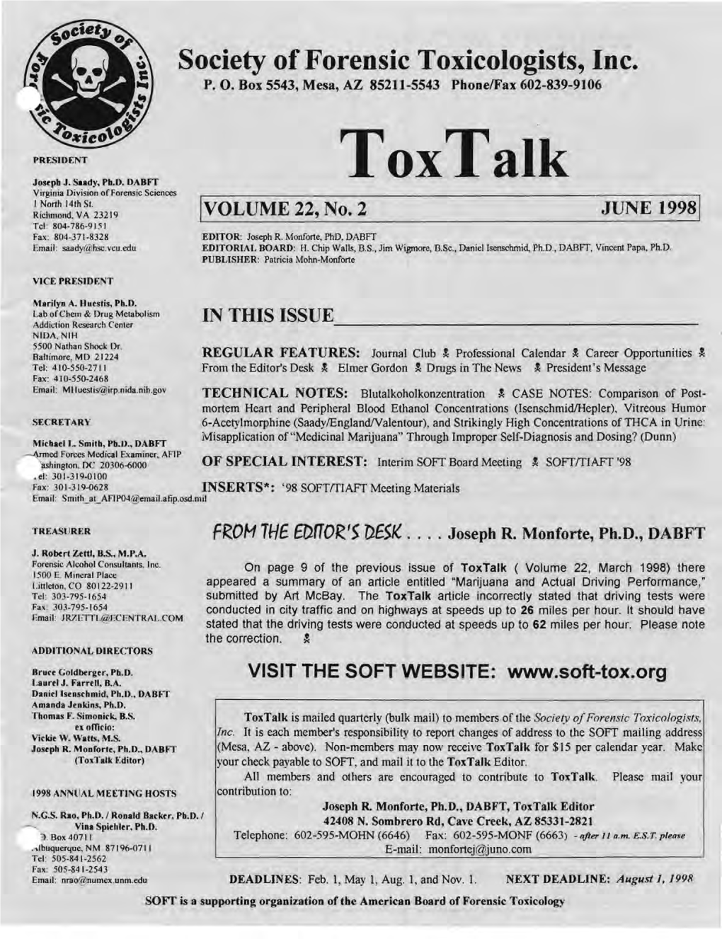 Toxtalk Virginia Division Offorensic Sciences 1 North 14 Th St