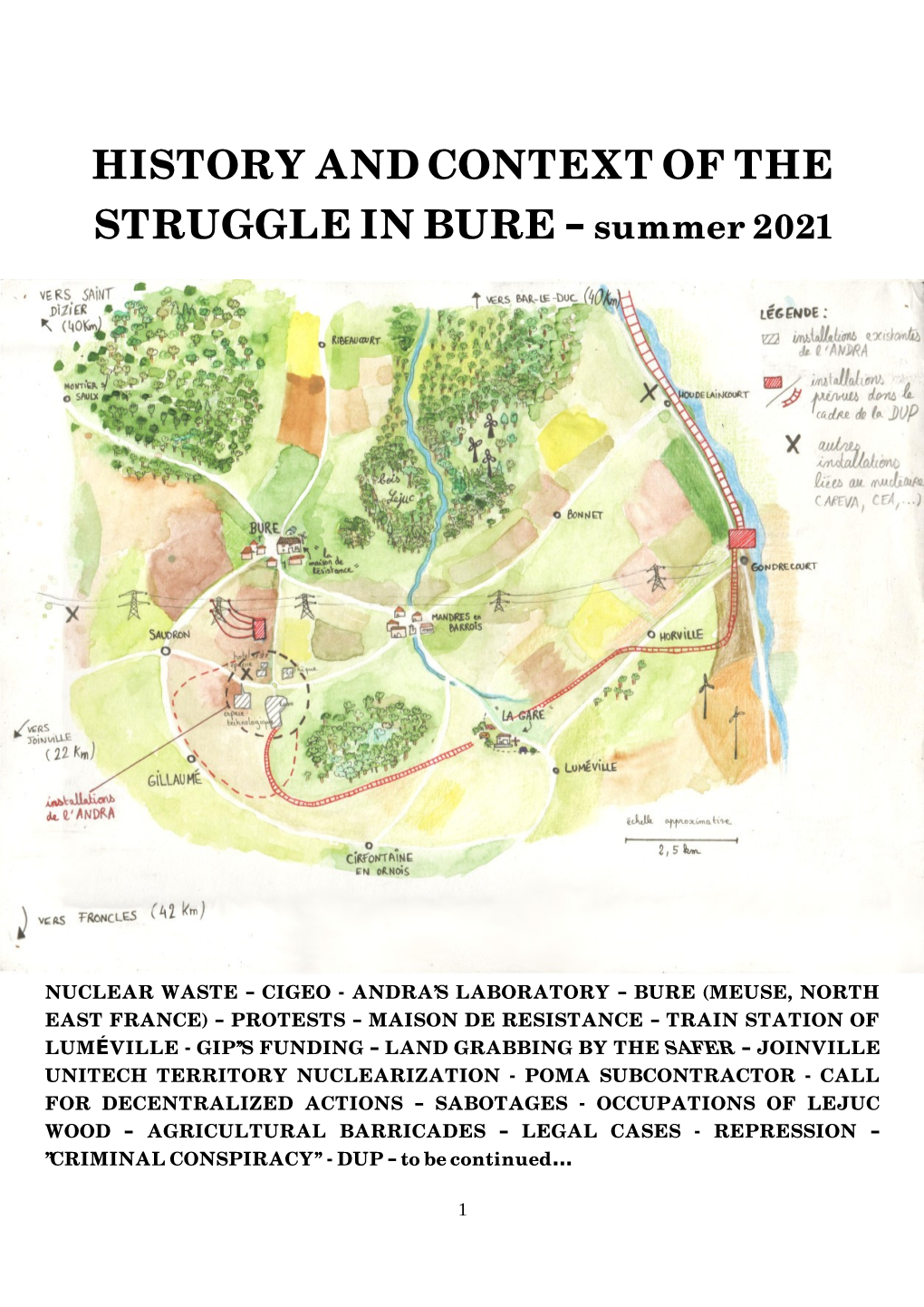 HISTORY and CONTEXT of the STRUGGLE in BURE –Summer