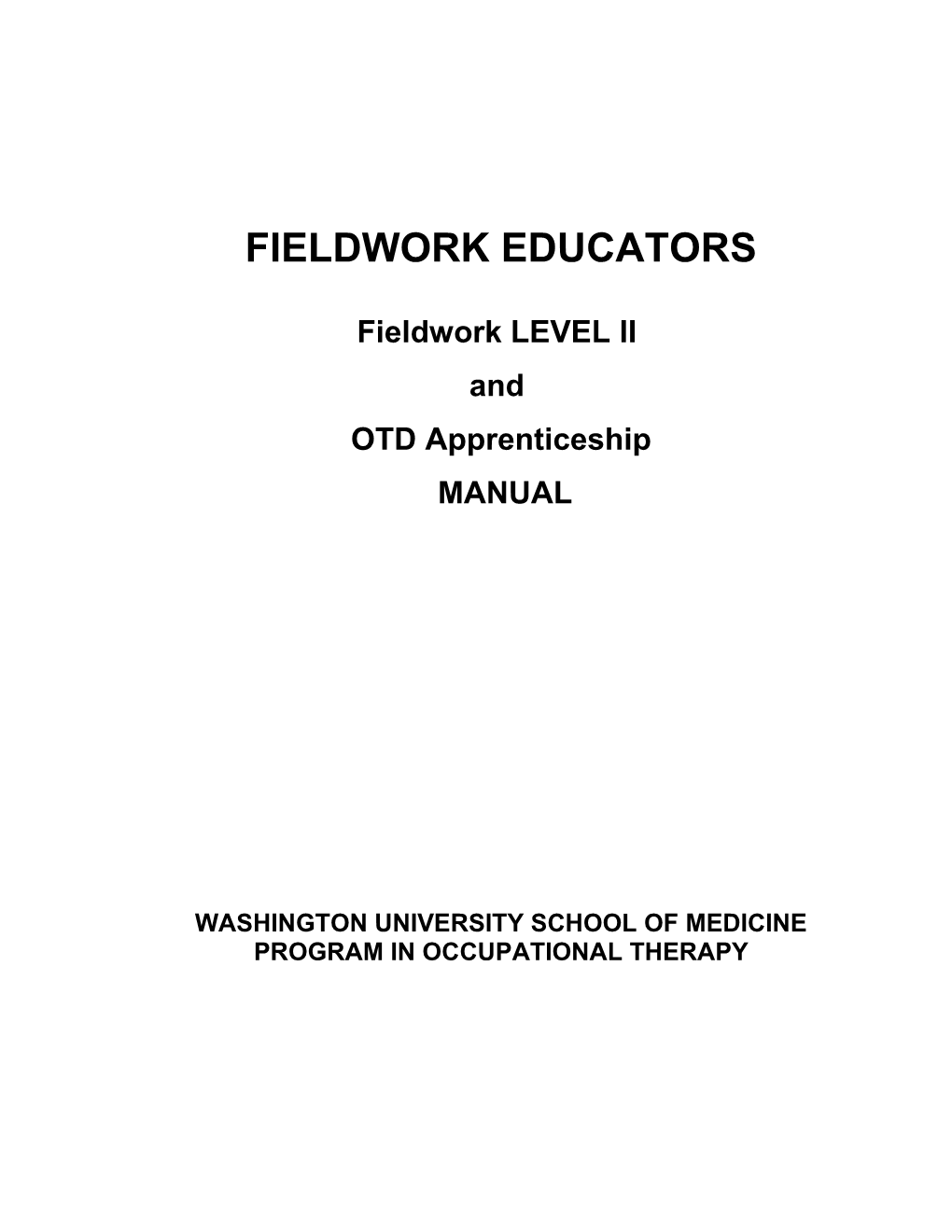 2002 Level Ii Fieldwork Manual