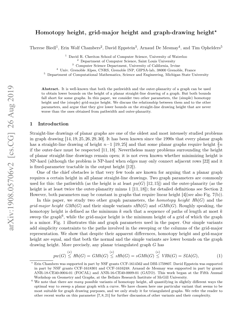 Arxiv:1908.05706V2 [Cs.CG] 26 Aug 2019 Representation