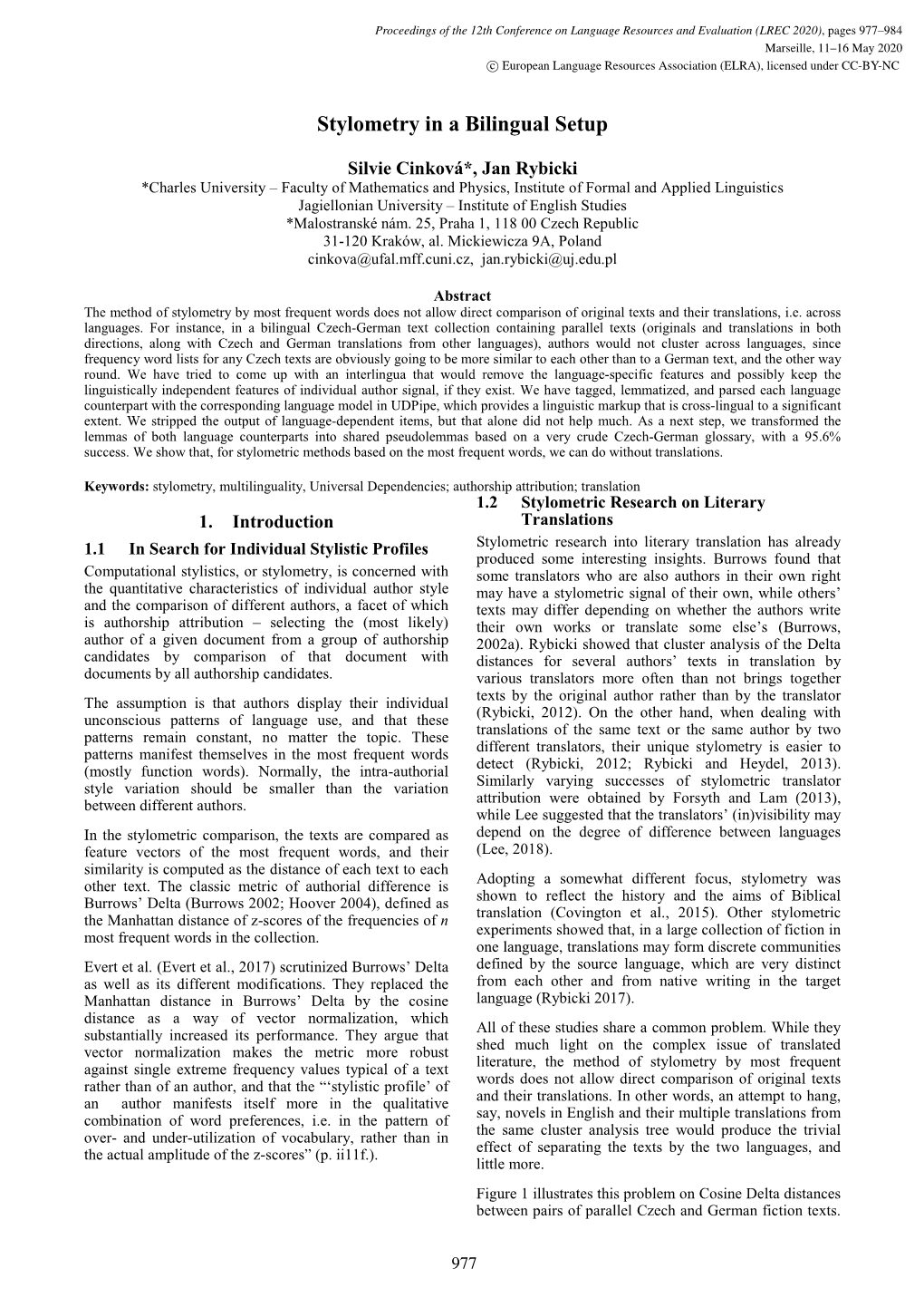 Stylometry in a Bilingual Setup