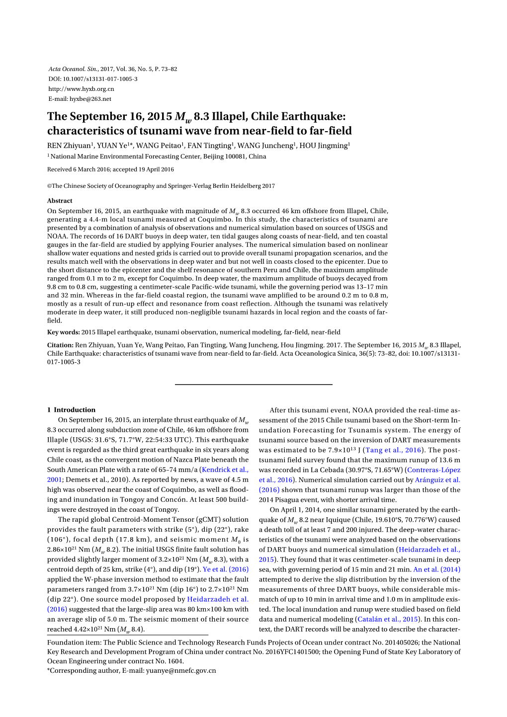 Characteristics of Tsunami Wave from Near-Field to Far-Field