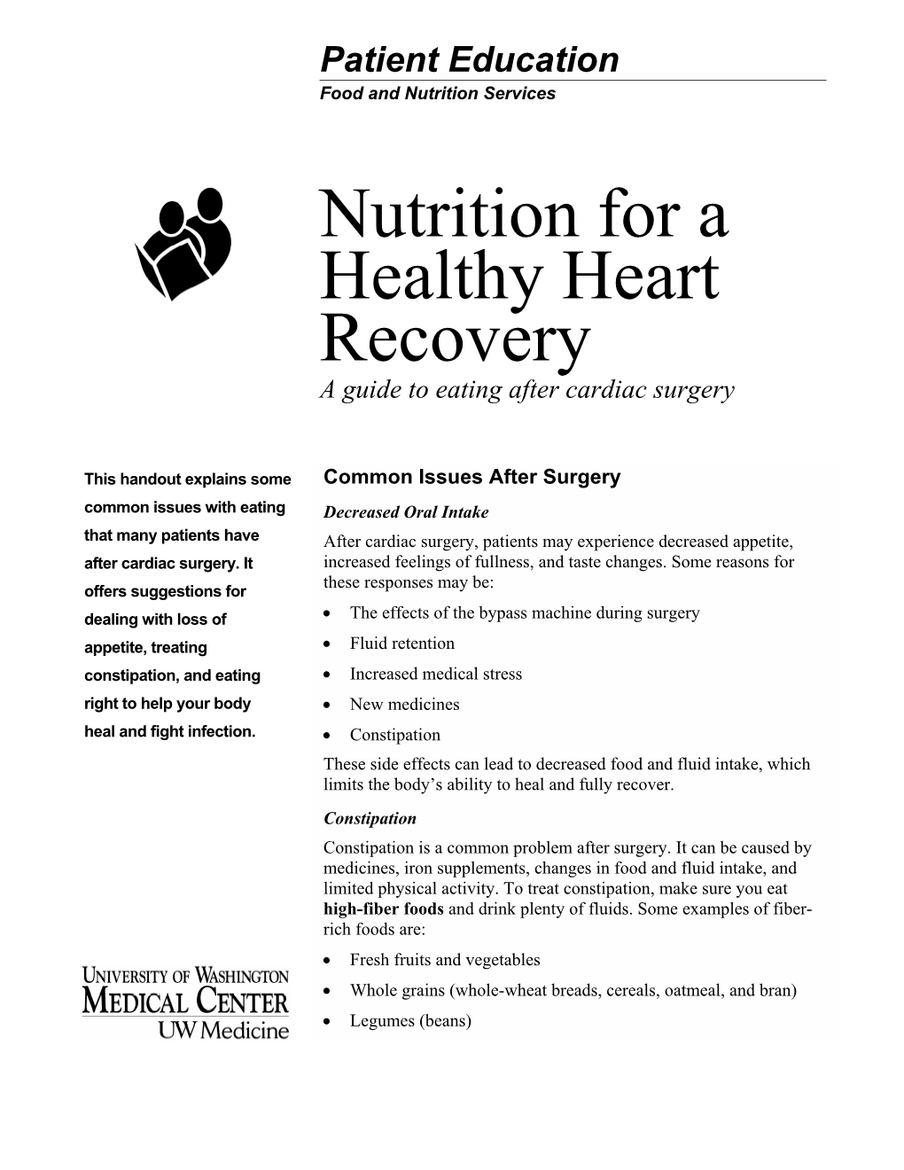 Nutrition for a Healthy Heart Recovery