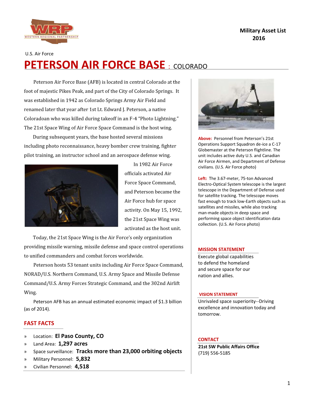 Peterson Air Force Base : Colorado