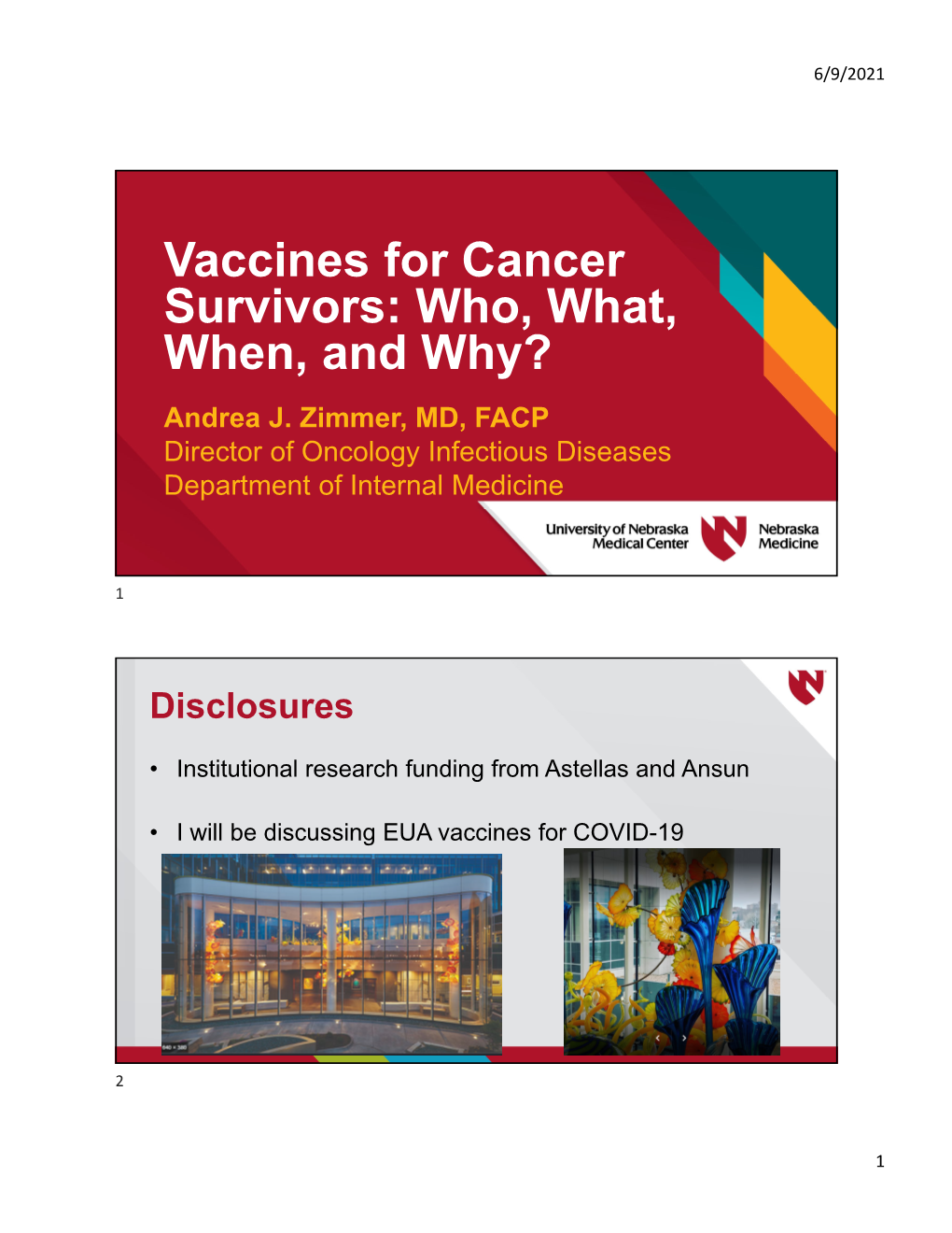 Vaccines for Cancer Survivors: Who, What, When, and Why? Andrea J