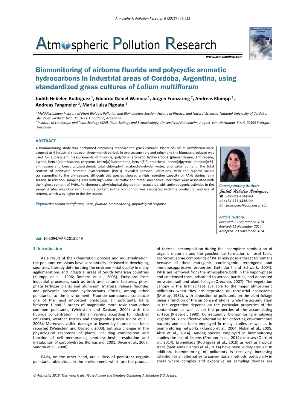 Atm Spheric Pollution Research