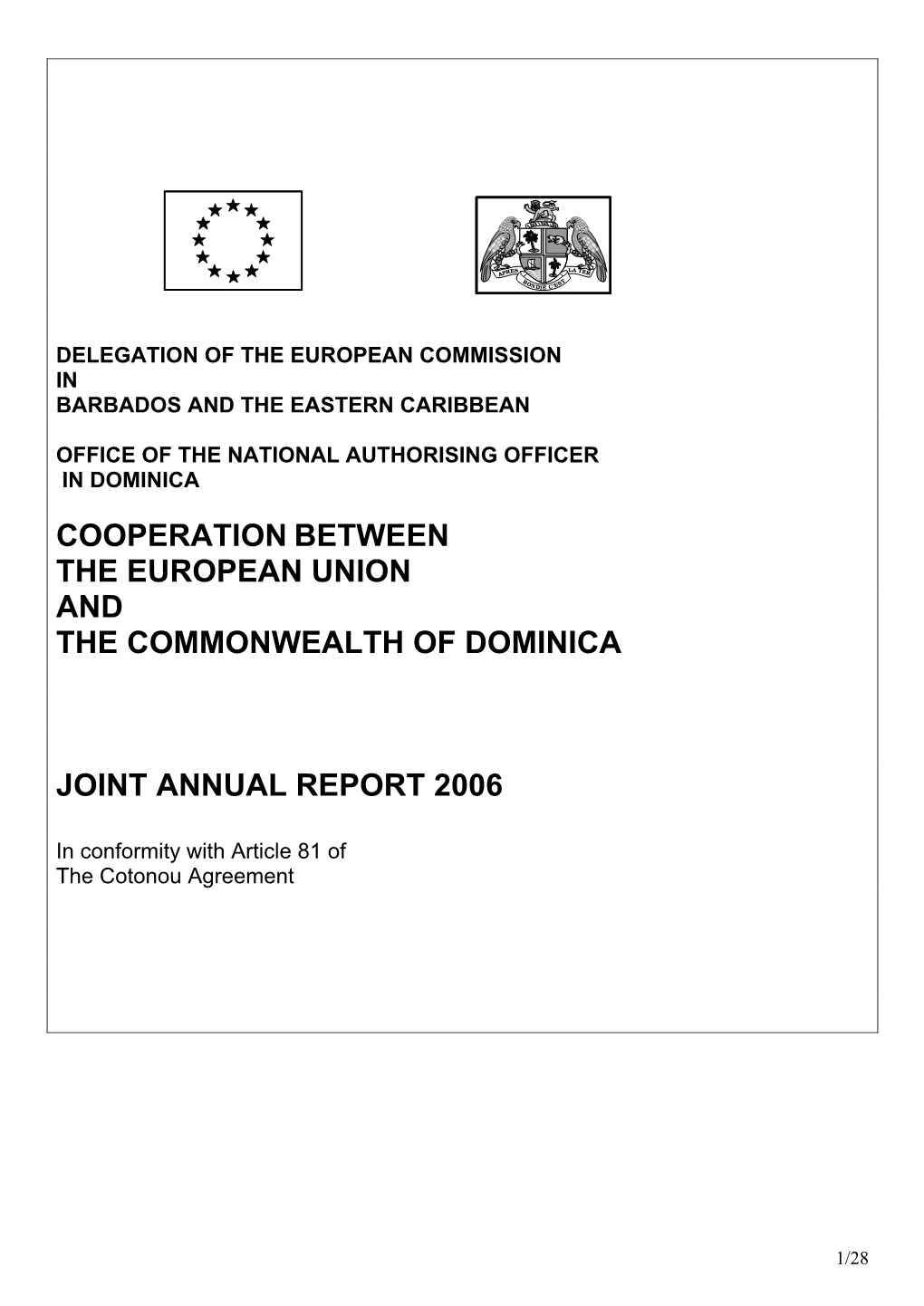 Cooperation Between the European Union and the Commonwealth of Dominica