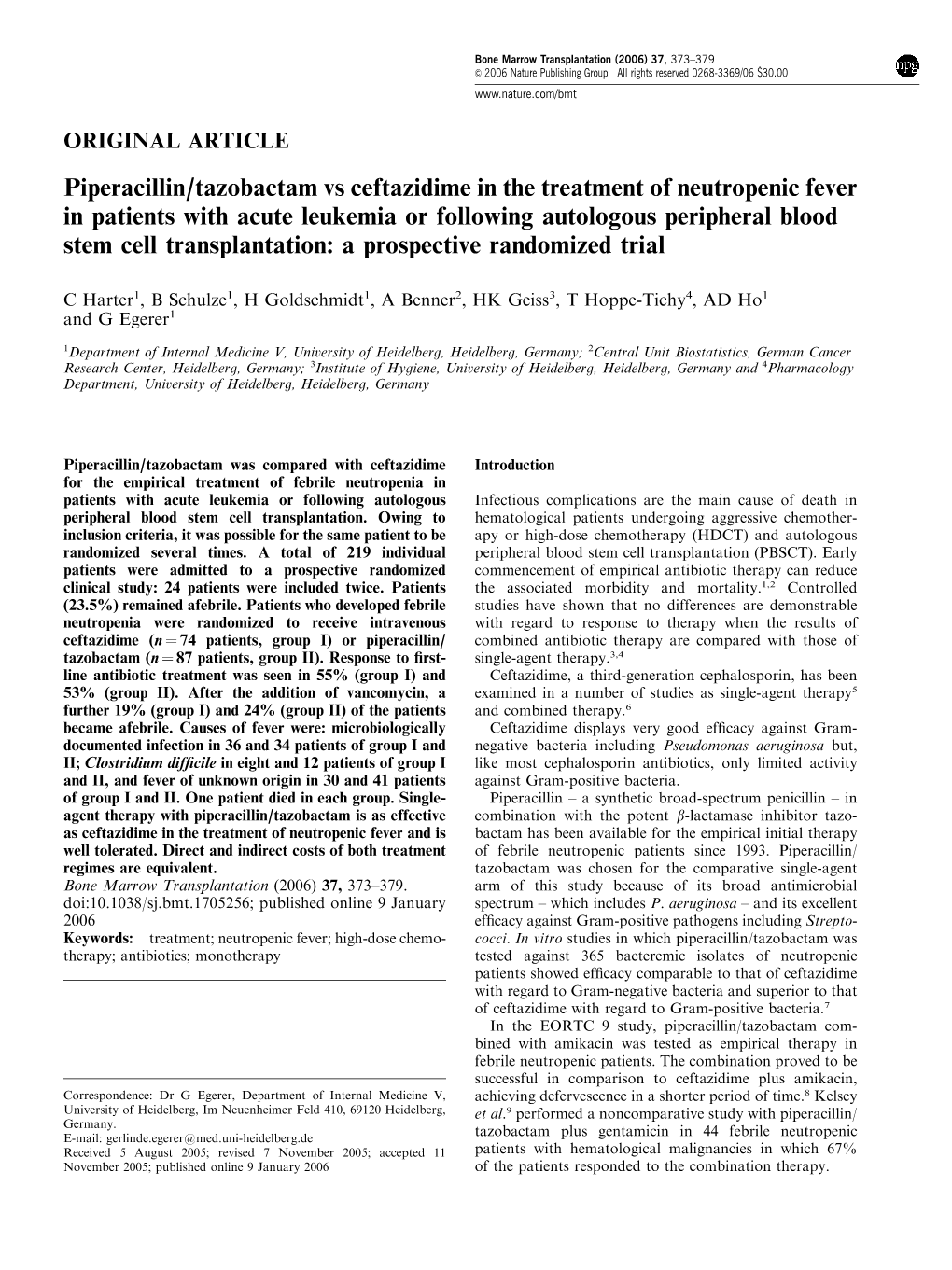 Piperacillin/Tazobactam Vs Ceftazidime in the Treatment of Neutropenic