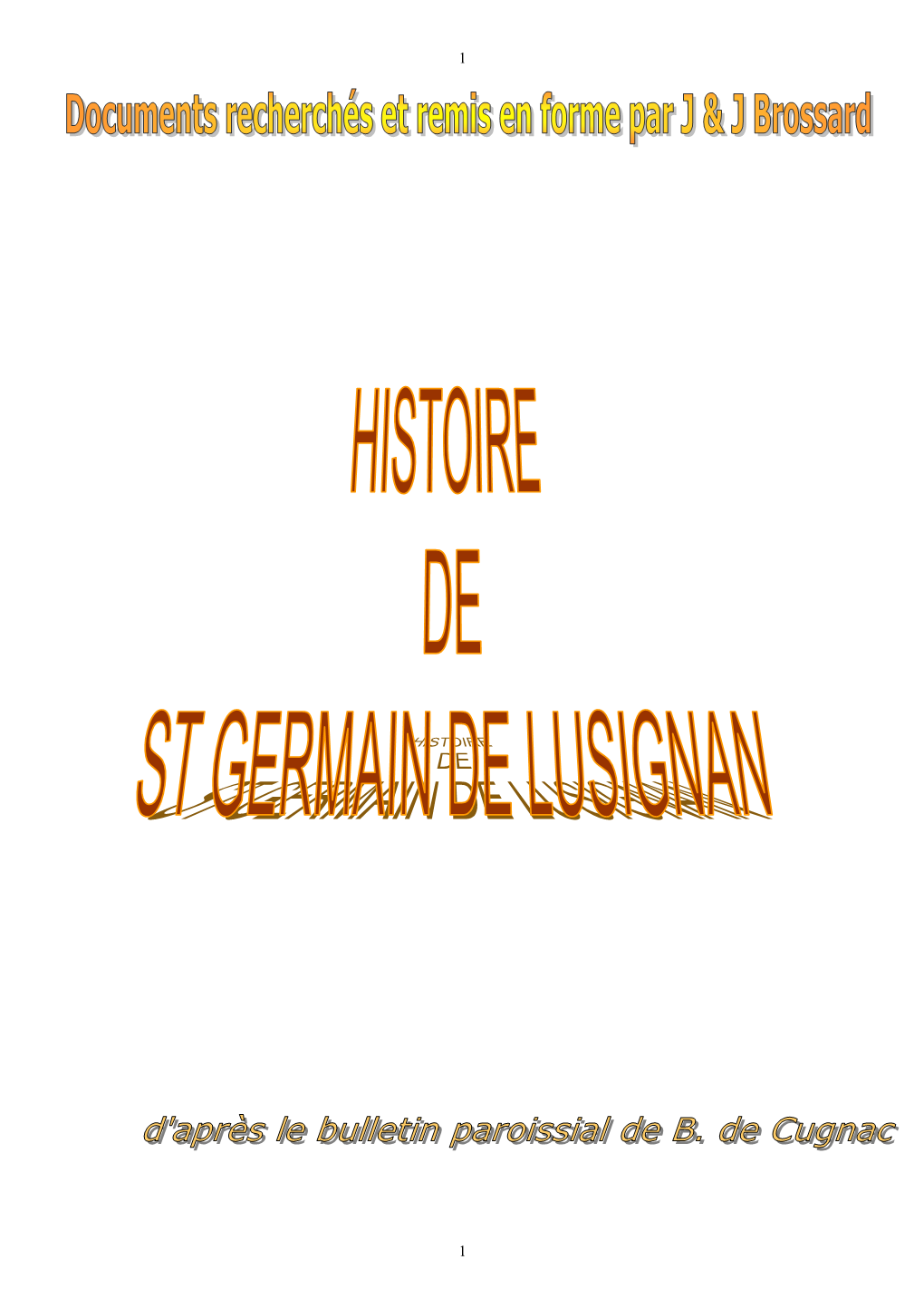 Histoire De Saint-Germain De Lusignan