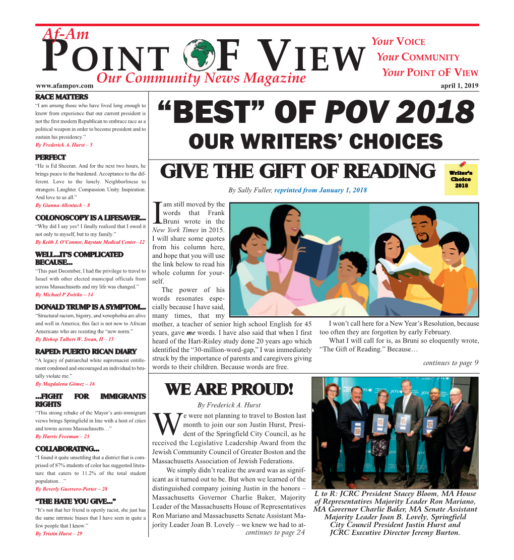 April 2019 Af-Am Point of View Page Eight April 1, 2019 E D U C a T I O N EDUCATION & HOPE Inspires Awe