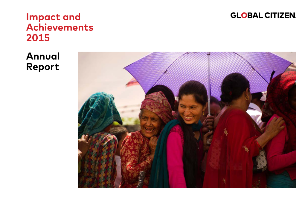 Global Citizen 2015 Annual Report