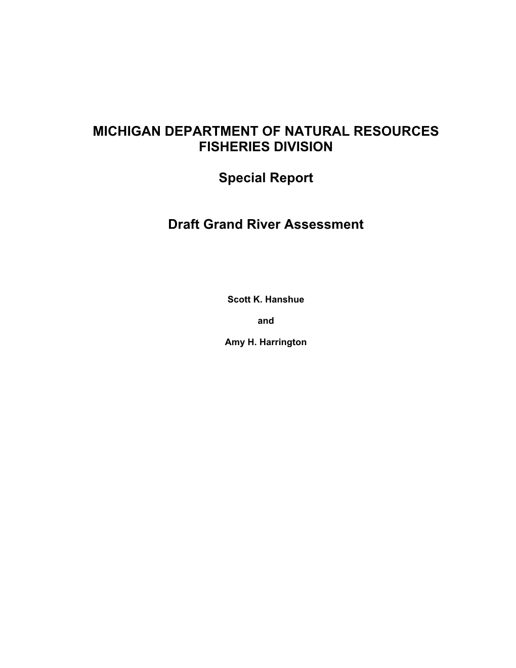 Michigan Department of Natural Resources Fisheries Division