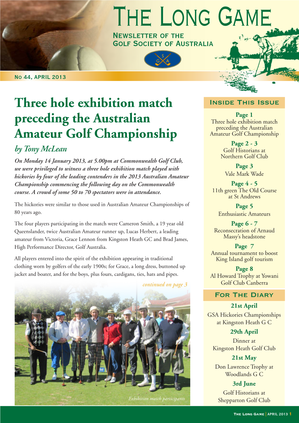 Three Hole Exhibition Match Preceding the Australian Amateur Golf